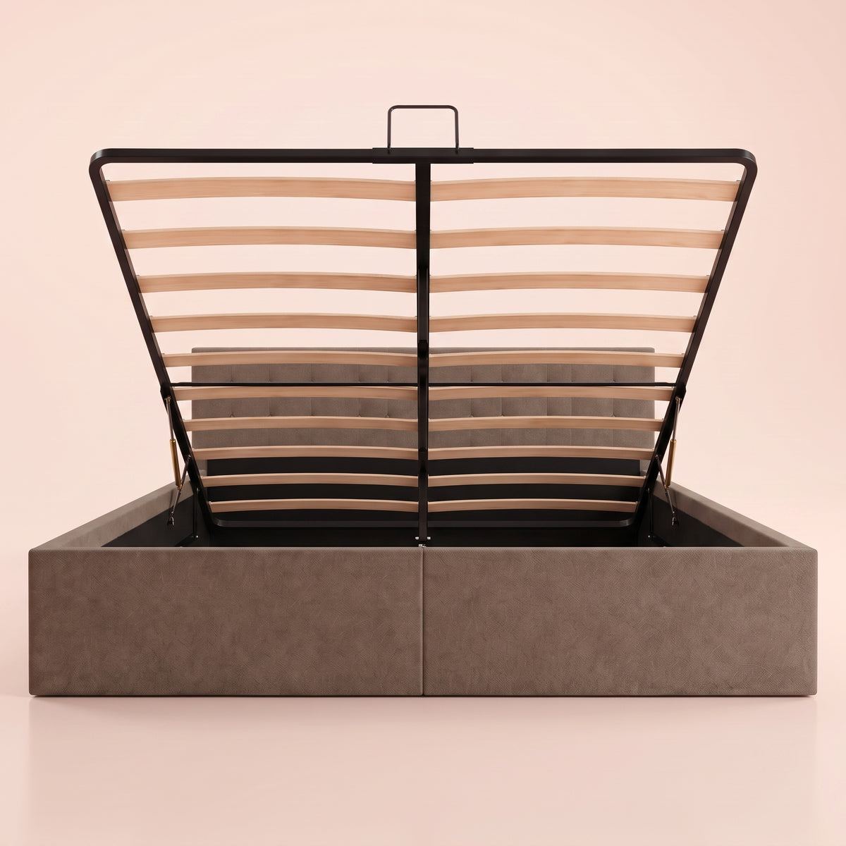 Lit coffre tapissier taupe | Scrigno