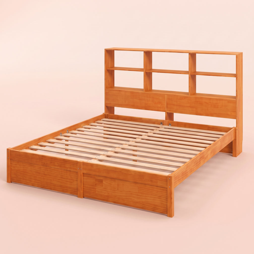 Lit en bois avec tête de rangement | Miele