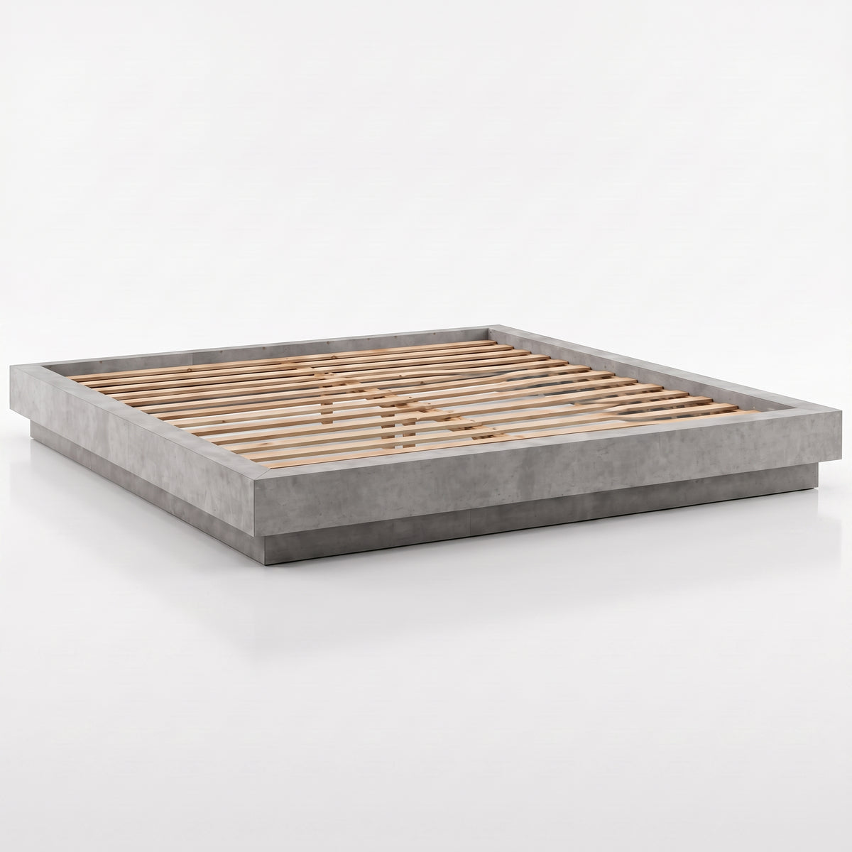Sommier à lattes en bois gris béton | Nuvolo