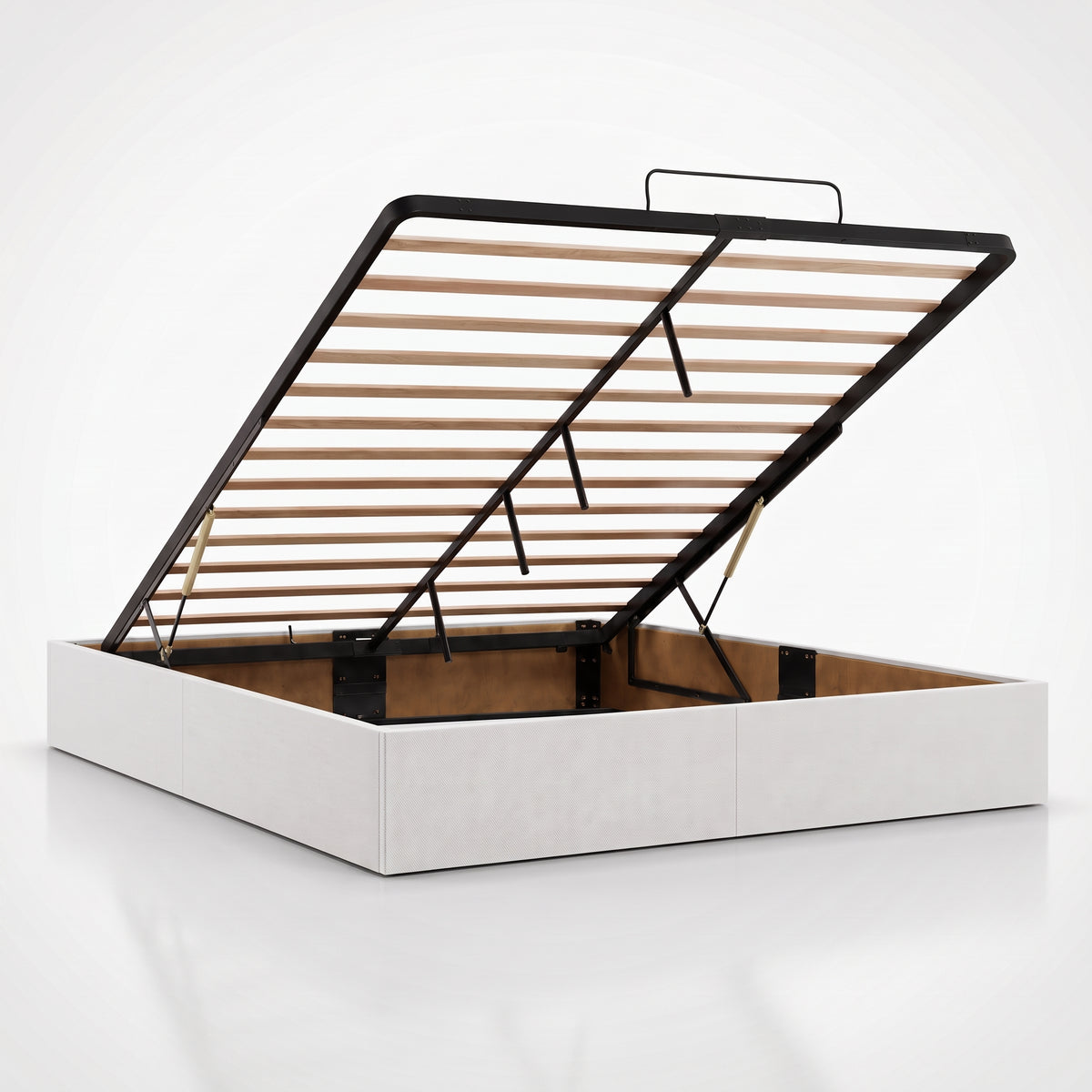 Lit coffre simili cuir blanc | Essenza