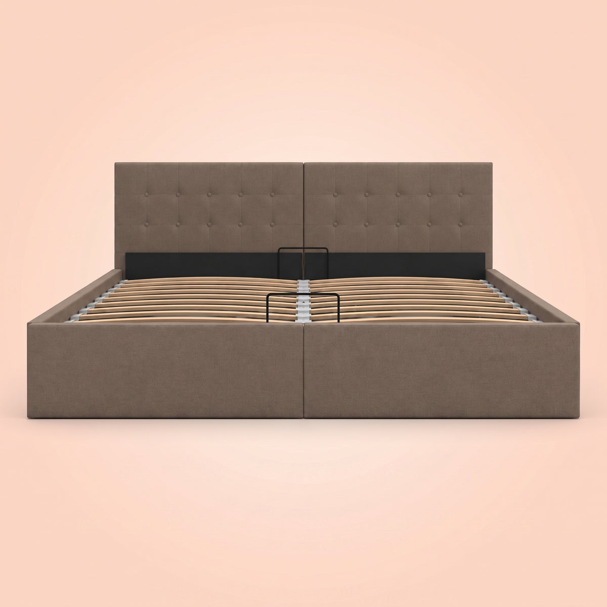 Lit coffre tapissier taupe | Scrigno