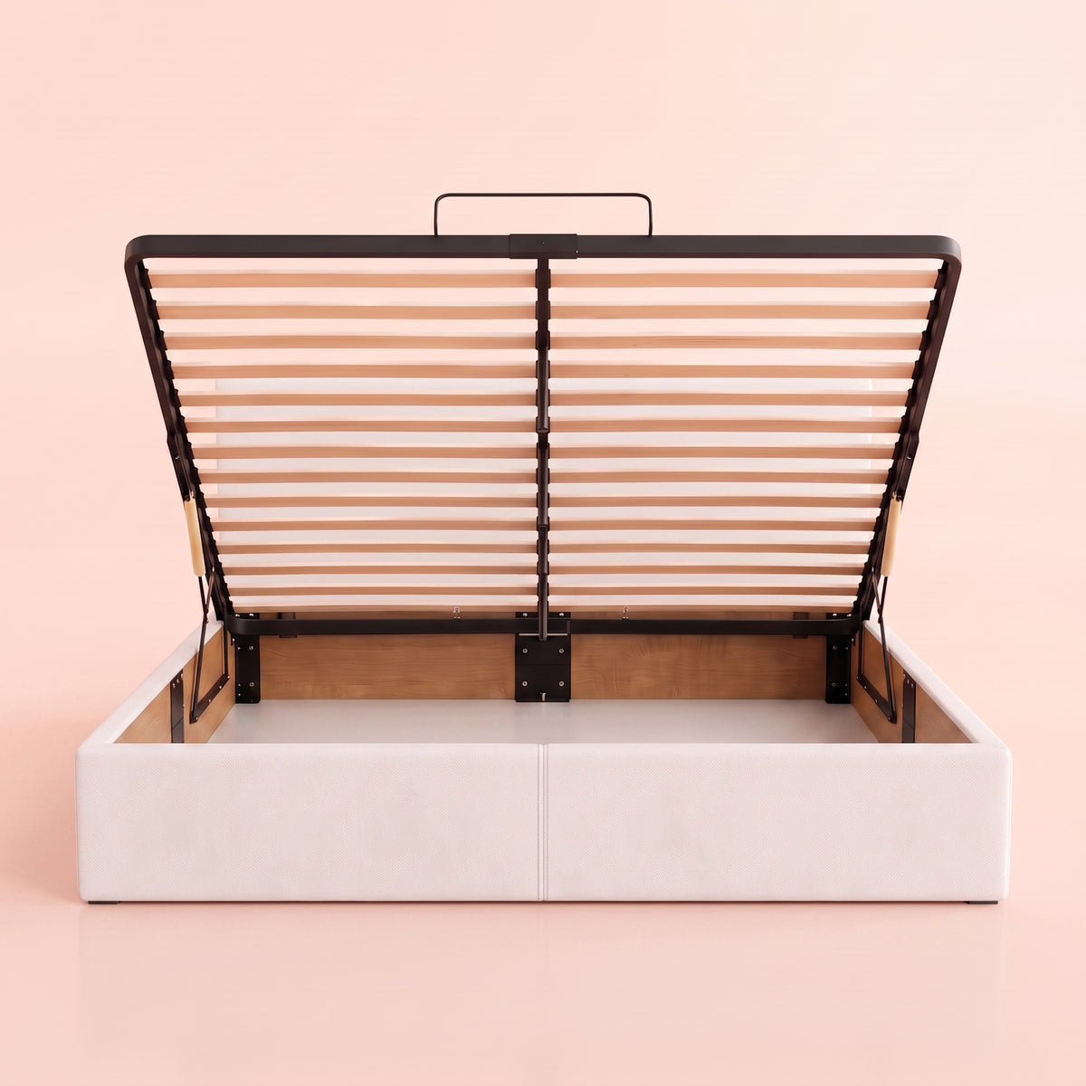 Lit coffre simili cuir blanc | Essenza