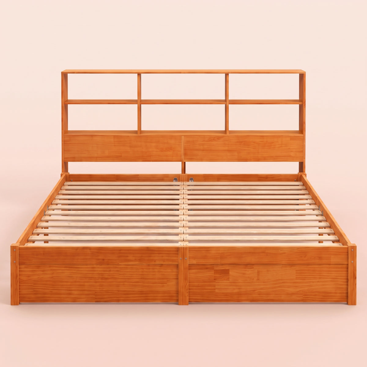 Lit en bois avec tête de rangement | Miele