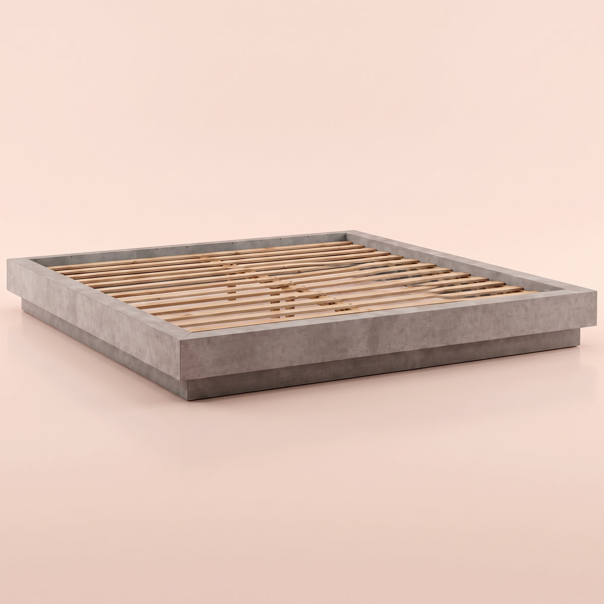 Sommier à lattes en bois gris béton | Nuvolo