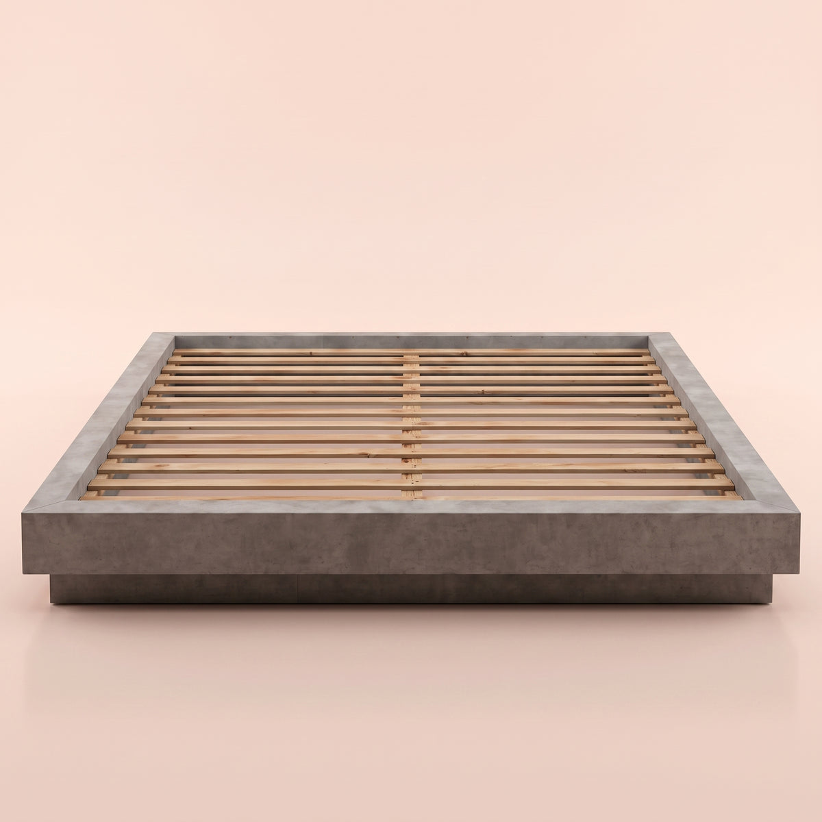 Sommier à lattes en bois gris béton | Nuvolo