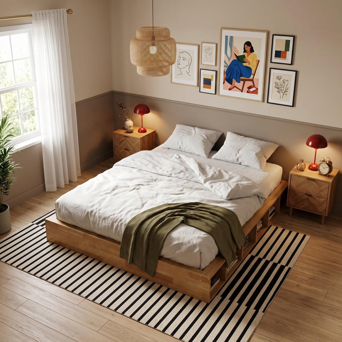 Sommier en bois avec rangement | Alcova