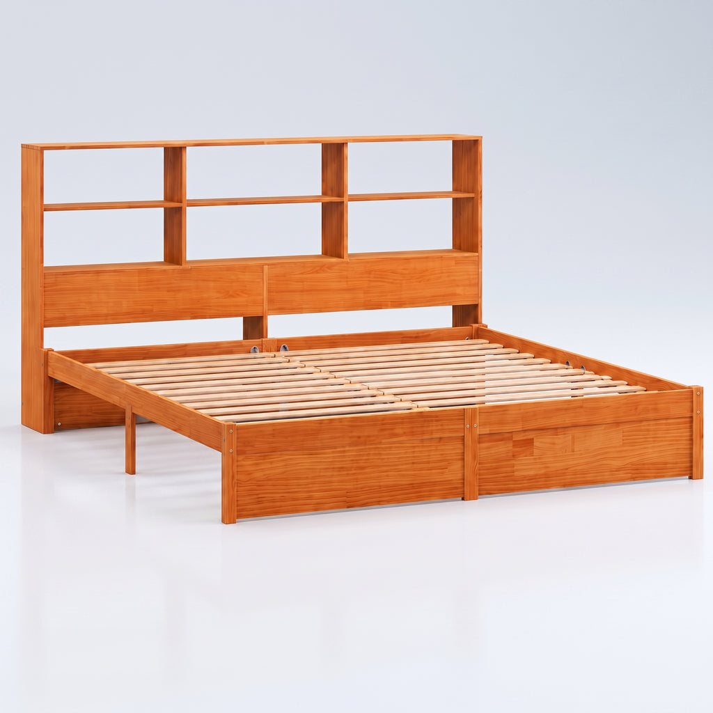 Lit en bois avec tête de rangement | Miele