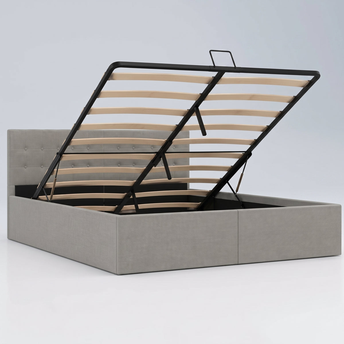 Lit coffre tapissier gris clair | Scrigno