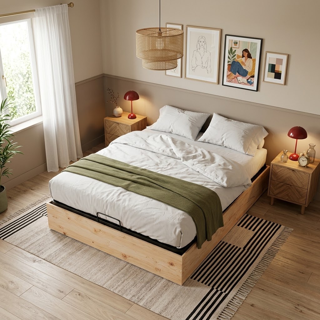 Lit coffre bois massif | Baule